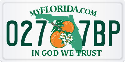 FL license plate 0277BP