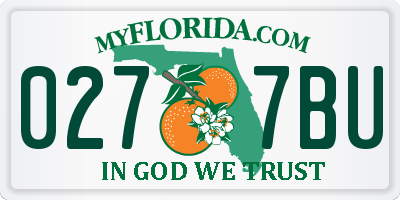 FL license plate 0277BU