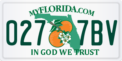 FL license plate 0277BV