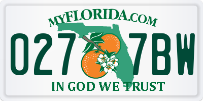 FL license plate 0277BW