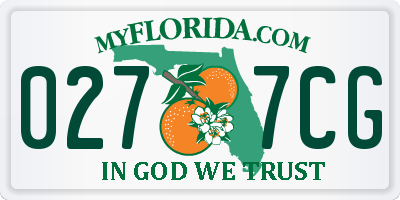 FL license plate 0277CG