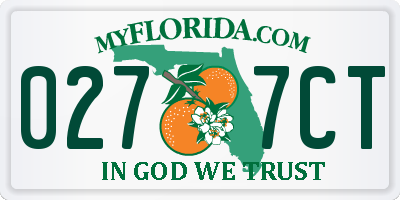 FL license plate 0277CT