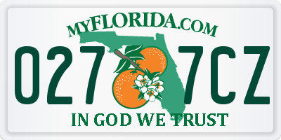 FL license plate 0277CZ