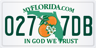 FL license plate 0277DB