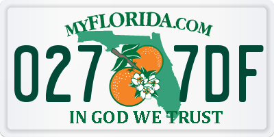 FL license plate 0277DF