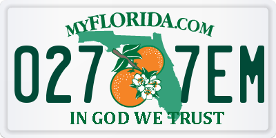 FL license plate 0277EM