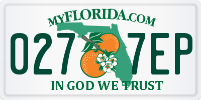 FL license plate 0277EP