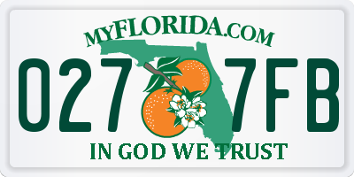 FL license plate 0277FB