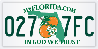 FL license plate 0277FC