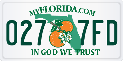 FL license plate 0277FD