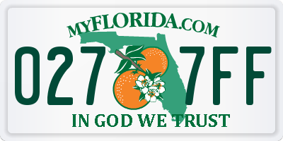 FL license plate 0277FF
