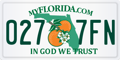 FL license plate 0277FN