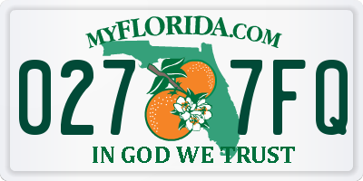 FL license plate 0277FQ