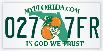 FL license plate 0277FR