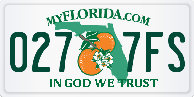 FL license plate 0277FS