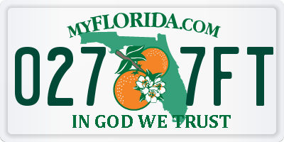 FL license plate 0277FT