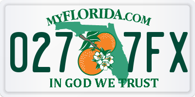 FL license plate 0277FX