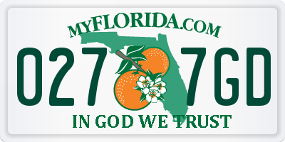 FL license plate 0277GD