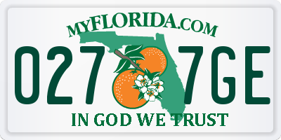 FL license plate 0277GE