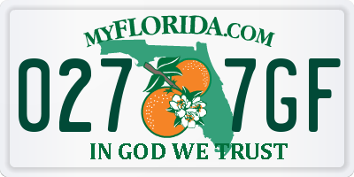 FL license plate 0277GF