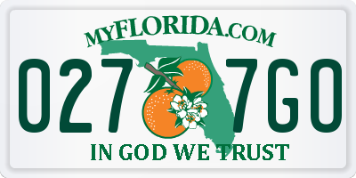 FL license plate 0277GO