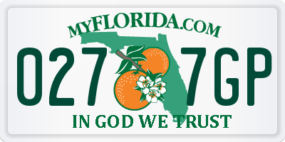 FL license plate 0277GP