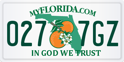 FL license plate 0277GZ