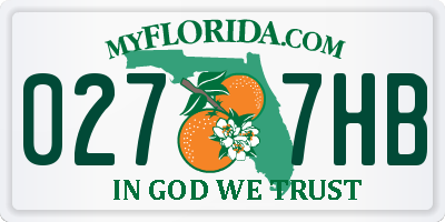 FL license plate 0277HB
