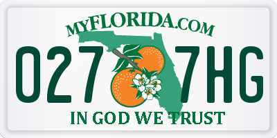 FL license plate 0277HG