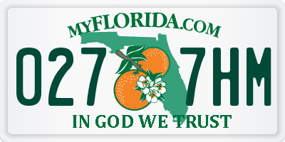 FL license plate 0277HM
