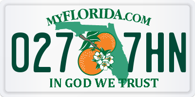FL license plate 0277HN