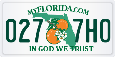FL license plate 0277HO