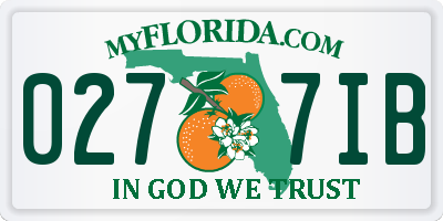 FL license plate 0277IB