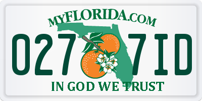 FL license plate 0277ID