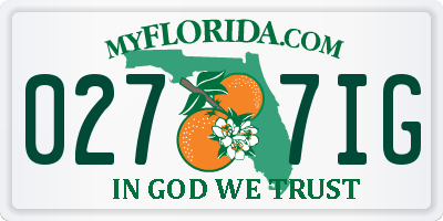 FL license plate 0277IG