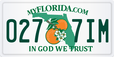 FL license plate 0277IM