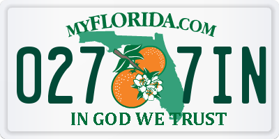FL license plate 0277IN
