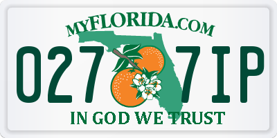 FL license plate 0277IP