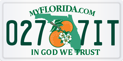 FL license plate 0277IT