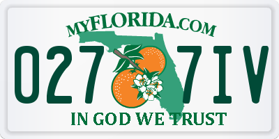 FL license plate 0277IV