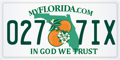 FL license plate 0277IX