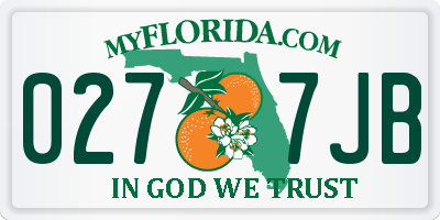 FL license plate 0277JB