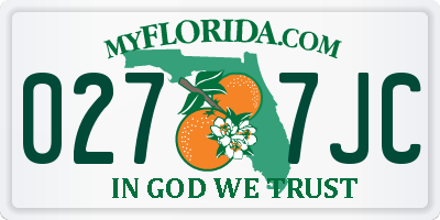 FL license plate 0277JC