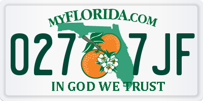 FL license plate 0277JF