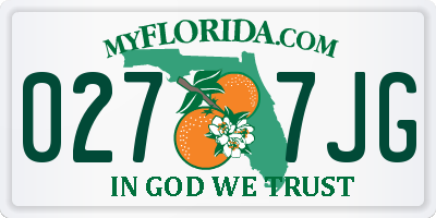 FL license plate 0277JG