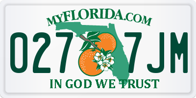 FL license plate 0277JM