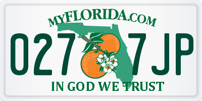 FL license plate 0277JP