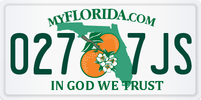 FL license plate 0277JS