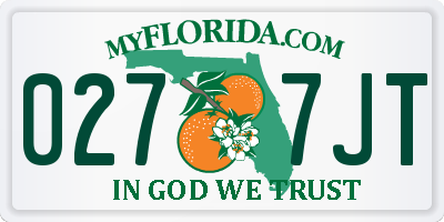 FL license plate 0277JT