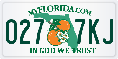 FL license plate 0277KJ